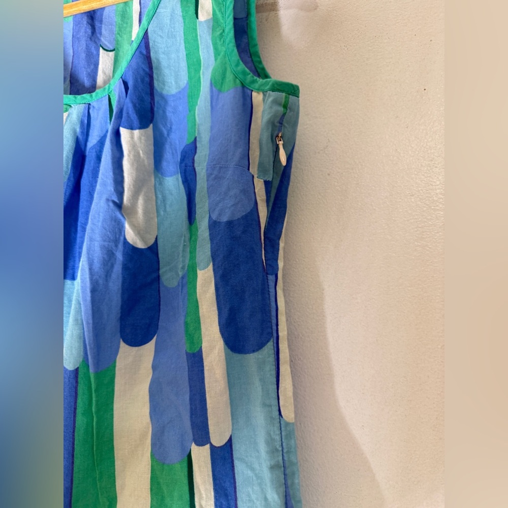 Boden Blue Green Sleeveless Geometric‎ Print Blouse Size 4 - Picture 4 of 5